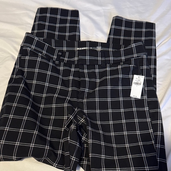 Old Navy Pixie High Rise Plaid Pants Secret Smooth Pockets Trousers Crop NWT - Picture 2 of 6